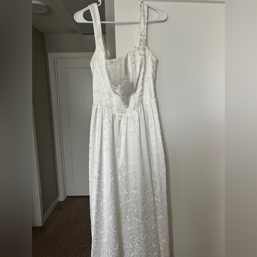 Show Me Your MuMu Floral White Dress